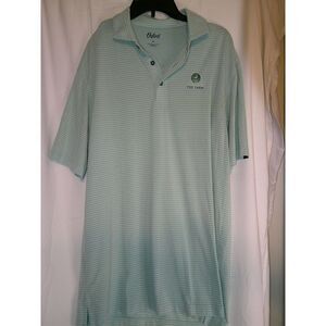 Oxford Golf Men's Striped Polo Shirt Casual Golf Tennis Sport Embroidered Logo M